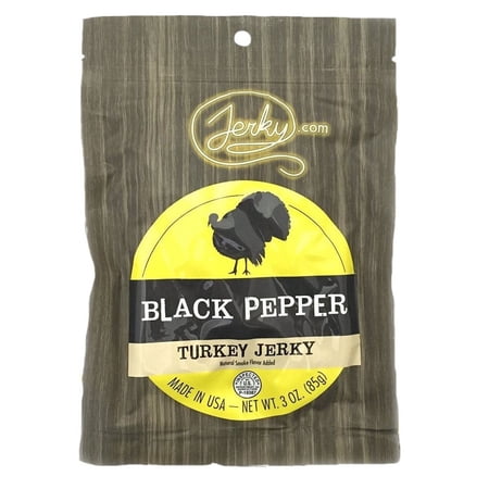 Black Turkey Jerky - Try Our Best Tasting Turkey Jerky Made From Whole Muscle Turkey Breast - Low in Sugar, No Added Preservatives, No Added Nitrates and No Added MSG - 2.5 oz.