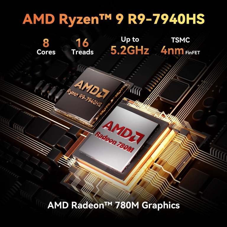 GEEKOM AE7 Mini PC Desktop Computer, AMD Ryzen 9 7940HS,32 GB DDR5