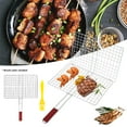 thumbnail image 1 of Meat Grilling Basket Barbecue Rack Grill Burger Fish Stand Cooking Roast Tool BBQ Net, 1 of 8