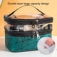 thumbnail image 3 of Bolsa de maquillaje, bolsa organizadora de maquillaje grande de cuero de doble capa, accesorios de viaje, bolsa de aseo esencial para dormitorio para mujeres, bolsa de cosméticos Travel Essentials,, 3 of 5