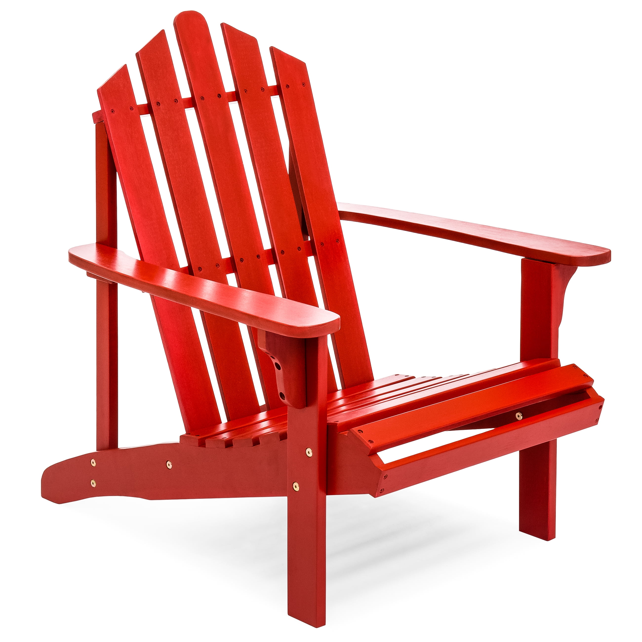Best Choice Products Outdoor Patio Acacia Wooden Adirondack Chair (Red) by Best Choice Products