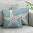 thumbnail image 3 of ONETECH  Green Starfish Sea Star Vintage Pastel Sea Foam Blue Fish Decorative Pillow Case Throw Pillow Covers Waist Lumbar Throw Pillow Cases Cushion Cover Rectangular, 3 of 5