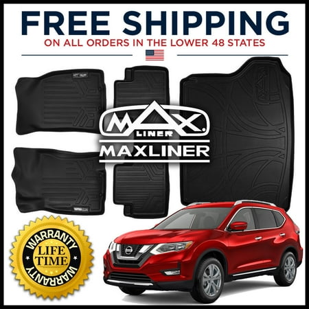 Maxliner Custom 1st 2nd Cargo Floor Mats Set Black For Nissan