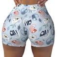 thumbnail image 2 of Lsque Cute Chameleons On Blue Pattern High Waisted Biker Shorts for Women-Tummy Control Fitness Athletic Workout Running Yoga Gym Shorts,Moisture-Wicking-Medium, 2 of 9