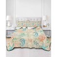 thumbnail image 2 of Twin Quilt Bedding Set, Teal Red Coastal Reversible Summer Quilt 3 Pieces, Nautical Seahorse Beach Coral Starfish Beige Lightweight Bedspreads Coverlets with 2 Pillow Shams for All Seasons, 2 of 5