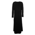thumbnail image 4 of MeMoi Women's Modest Long Placket Ankle-Length Cotton Blend Gown - Womens - Female, Small, Black, 4 of 7