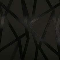 Tempaper x Genevieve Gorder Intersections Metallic Black on Black Peel and Stick Wallpaper, 20.5" x 16.5'