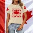 thumbnail image 2 of Fgnfyis T-Shirts Graphiques pour Femmes pour l'Été, Tenue Décontractée, Confortable, Manches Courtes, Col Rond, Tee avec Imprimé Patriotique de la Fête du Canada, T-Shirts pour Femmes, Beige, P, 2 of 4