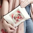 thumbnail image 3 of Pratyus Pink Love Cosmetic Bag Tote Bag Santa Hats Candy Theme Travel Essentials Ladies Accessories Christmas Gift for Women Friends White, 3 of 6