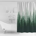 thumbnail image 2 of Green Forest Shower Curtain, 72" x 72", Nature Woodland Tree Misty Forest Silhouette Landscape Waterproof Bathroom Curtain Washable Shower Curtain Set with 12 Hooks, 2 of 6
