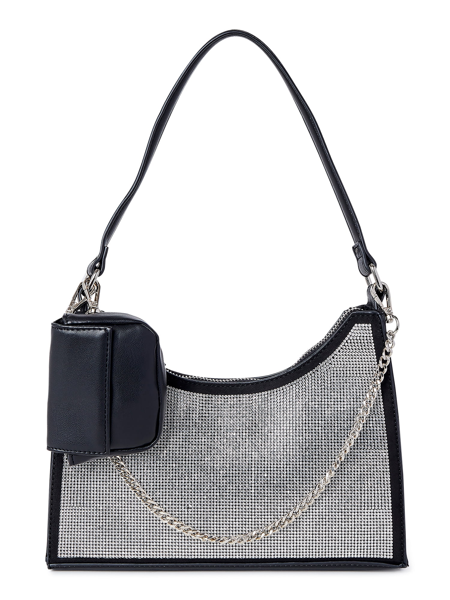 Madden NYC Women's Rhinestone Shoulder Bag with Pouch