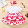 thumbnail image 3 of AURIGATE Baby and Toddler Girl Dress Newborn Baby Girls Valentine's Day Heart Print Bubble Tulle Princess Dress, 3 of 5