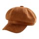 thumbnail image 2 of Mujeres Damas Sombreros Cálidos Boinas Sólidas Periódicos Gorras Plana Top Visor Vintage Plaid Femenino Otoño Invierno Sombreros - marrón Soledad Sombrero de mujer, 2 of 8