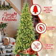 thumbnail image 4 of Newest 4FT Slim Christmas Tree with 150 Warm White LED Lights – 424 PE+PVC Tips, Space-Saving Hinged Design, Easy Setup, Sturdy Metal Stand – Realistic Pencil Tree for Small Spaces, 4 of 9