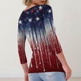 thumbnail image 3 of Iaqnaocc Womens Shirts 250 Anniversary Usa 4th Of July Ribbed 3/4 Sleeve American Flag Striped Independence Day Tees Slim Fit Trendy Crew Neck 2026 Summer Festival Tee Shirts Red L, 3 of 3