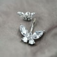thumbnail image 5 of QQTDFG Sterling Silver Butterfly CZ Crystal Belly Bar Button Navel Ring Piercing A1072-6mm, 5 of 9