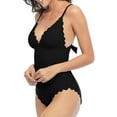 thumbnail image 2 of Womens One Piece Swimsuits Scalloped High Cut Backless Monokinis Bathing Suits, 2 of 6