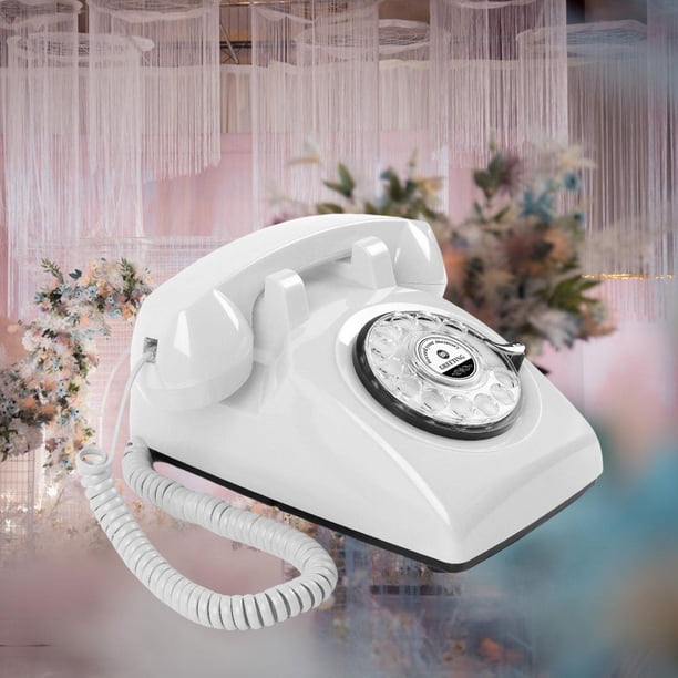 Teléfono anticuado Libro de Teléfono de escritorio Suministros decorativos para bodas Revolve Blanco BLESIY Libro de Visitas Teléfono