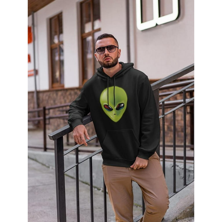 Cool Green Alien Head Design Hoodie Men -Image by Shutterstock