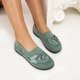 thumbnail image 7 of NexTorq Arch Support Shoes for Women, Wide Flats for Women, Womens Breathable Knit Slip-on Walking Shoes Embroidered Slip on Sneakers Lightweight Comfortable Orthopedics Walking Shoe, Green, 41, 7 of 7