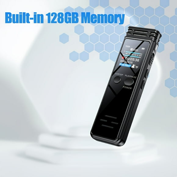 128G Voice-Activated Digital Recorder - Portable Mini with USB, MP3, Professional 1536kbps Audio for Lectures & Meetings, Password Protection, Noise Reduction Chip, 128GB/64GB/32GB/16GB Options