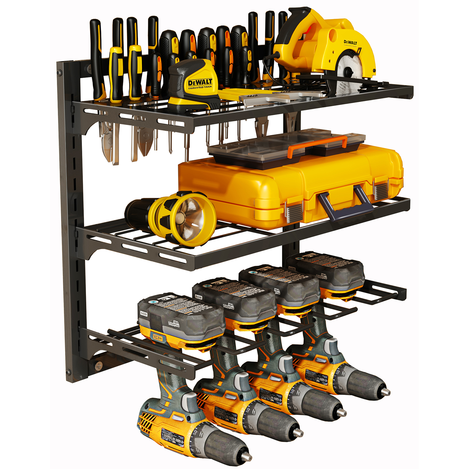 Power Tool Organizer,Garage Tool Organizer Wall Mount,Heavy Duty Metal