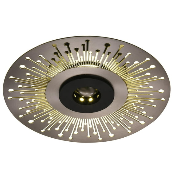 Bethel International Ound Shiny Nickel Frame LED Wall Sconce