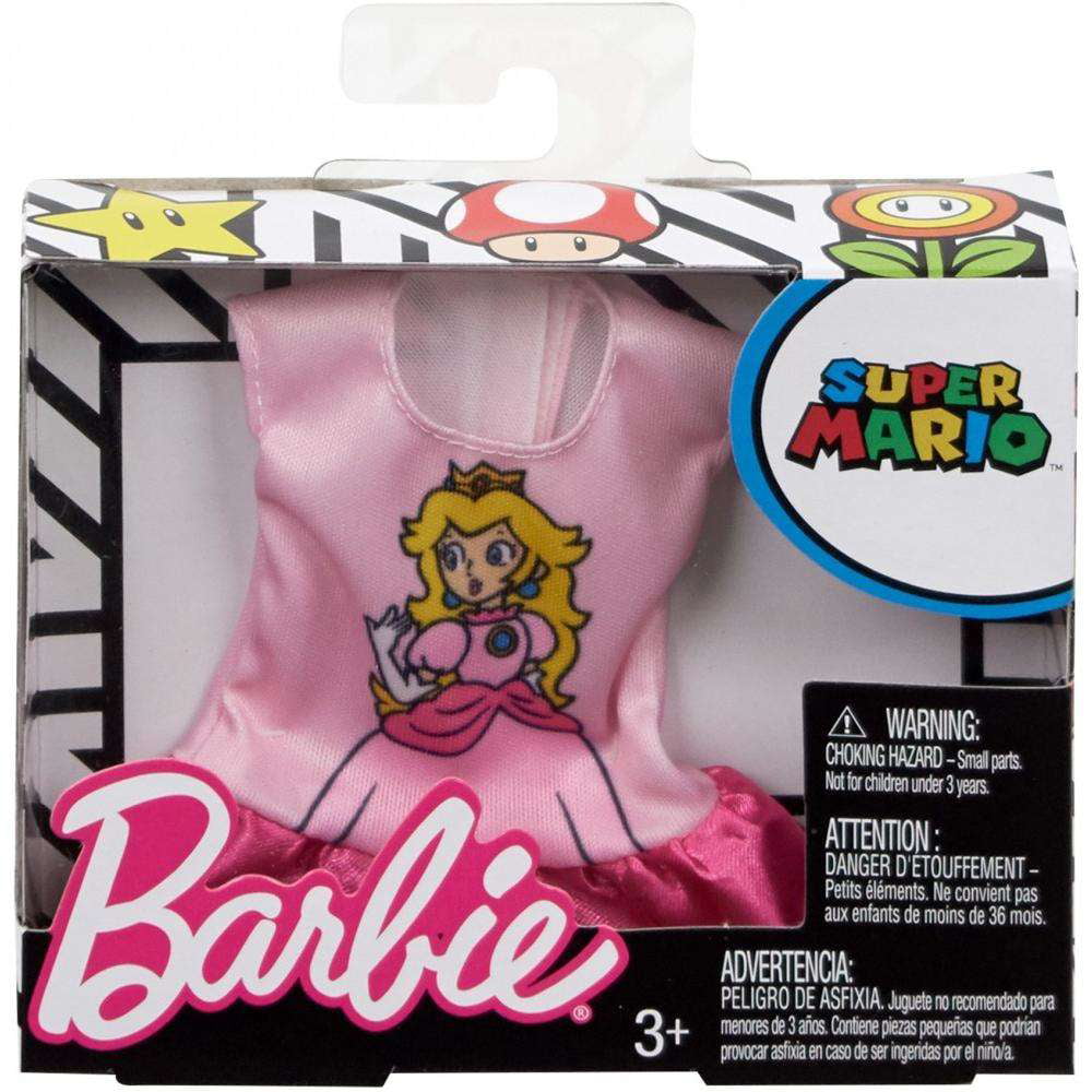 Barbie Super Mario White Shirt and Pink Overalls Jumper Pack New in Package 