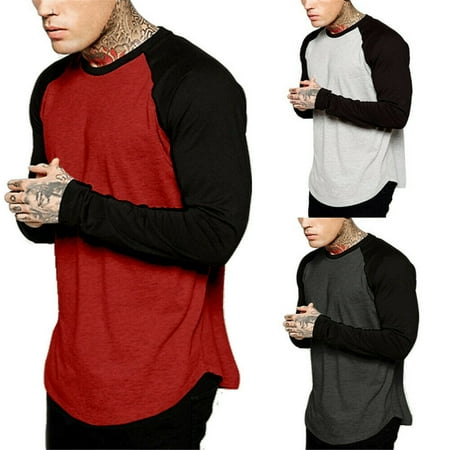 Team India Cricket Jersey Men Baseball Long Sleeve T-Shirt Crew Fashion Sports Team Jersey Raglan Te e Muscle Tee T-shirt Casual Tops ()