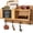 Light Brown, variant on Farmhouse Key and Mail Holder for Wall - Mail Organizer with Chalkboard and 4 Hooks - Rustic Home Decor for Entryway