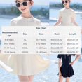 thumbnail image 3 of NAISIBABY Girls One Piece Swimsuit Skirt 10T, Zipper Quick Dry Short Sleeve Kids Beach Surfing Athletic Bathing Suit Beige, 3 of 8