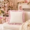 thumbnail image 4 of Kojanyu Ruffle Throw Pillow Covers, Vintage Floral Decorative Cushion Cases, Cottage Style Pillow for Sofa Bed Decor and Living Room Accent., 4 of 8
