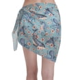 thumbnail image 2 of Kll Underwater Animals And Flowers Print Women'S Sarong Coverups Short Bathing Suit Wrap Skirt Beach Wrap Swimsuit Cover Ups, 2 of 7