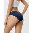thumbnail image 2 of Unique Bargains Women's Cotton Underwear Low Waist Breathable Stretch Hipster Briefs M Dark Blue, 2 of 6