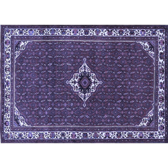 Ahgly Company Indoor Rectangle Persian Blue Traditional Area Rugs, 5' x 7'