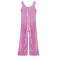 thumbnail image 3 of DPOIS Kids Girls Shiny Metallic Jumpsuit Performance Costume Hot Pink 2-3, 3 of 5
