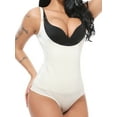 thumbnail image 1 of QRIC Shapewear for Women Tummy Control Thong Bodysuit Open Bust Body Shaper Beige, S, 1 of 6