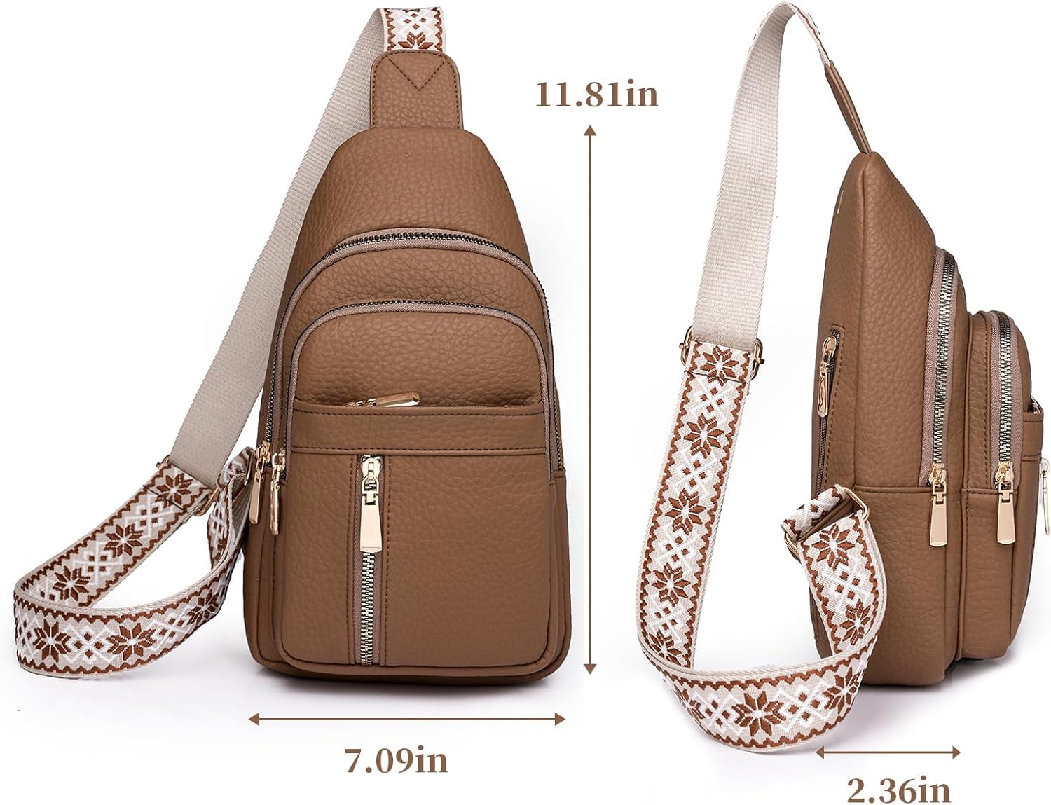 Small Sling Bag for Women Vegan Leather Fanny Pack Crossbody Bag for Women Casual Daypack for Travel Chest Bag