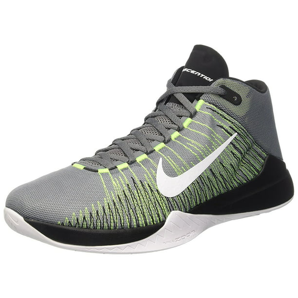 Nike Mens Ascention Men's Basketball Shoes Grey/White/Volt/Black -