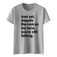 thumbnail image 4 of T Shirts for Women Loose Fit Sarcastic Funny Sayings Novelty Graphic Tees Boho Tops for Women Light Gray M, 4 of 5