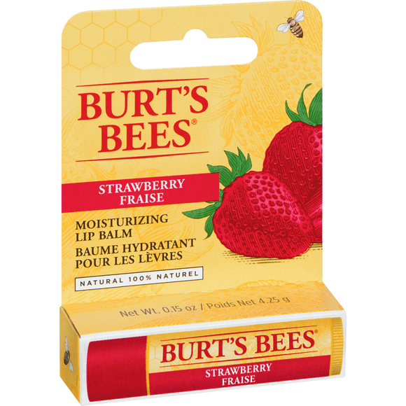 Burt's Bees 100% Natural Origin Moisturizing Lip Balm, Strawberry 4.25 g