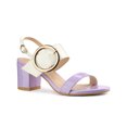 thumbnail image 1 of BLISSFUL STEP Slingback Block High Heel Sandals for Women Purple 10, 1 of 7