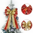 thumbnail image 2 of LCXmlly Tear Resistant Christmas Bowknot Glitter Powder Christmas Bowknot Large Size Reusable Holiday Decoration Xmas Tree Gift Box Packing Ribbon Bowknot Pendant Party, 2 of 8