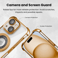 thumbnail image 5 of Entronix Magnetic Clear Case for iPhone 15, Built-in Kickstand Ring Shockproof Bumper, Gold, 5 of 7