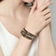 thumbnail image 5 of Brazalete Envoltura Manguito S Mujer Bohemio Pulsera Envuelta en Cuero Tejido Multicapa (caqui), 5 of 6
