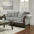 thumbnail image 6 of Roundhill Furniture Hernen Carved Wood Frame Polyester Sofa and Loveseat Set, Gray, 6 of 8
