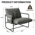 thumbnail image 3 of HomeZeer Living Room Chairs Sling Accent Chair Set of 2, Metal Framed Arm-chair with Removable Storage Bag, Linen Fabric Upholstered Living Room Reading Leisure Chair, Grey, 3 of 8