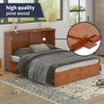 thumbnail image 2 of ijuicy Queen Size Murphy Bed Cabinet with Built-in Charging Station and Storage Drawer, Solid Wood Cabinet Bed Queen Size with Mattress, Murphy Cube Chest Bed for Guest Room, Home, Office- Cherry, 2 of 8