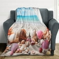 thumbnail image 4 of Seashell On The Beach Soft Cozy Warm, Lightweight And Plush Flannel Throw Blankets - Perfect for Couch, Bed, Travel, 4 of 7