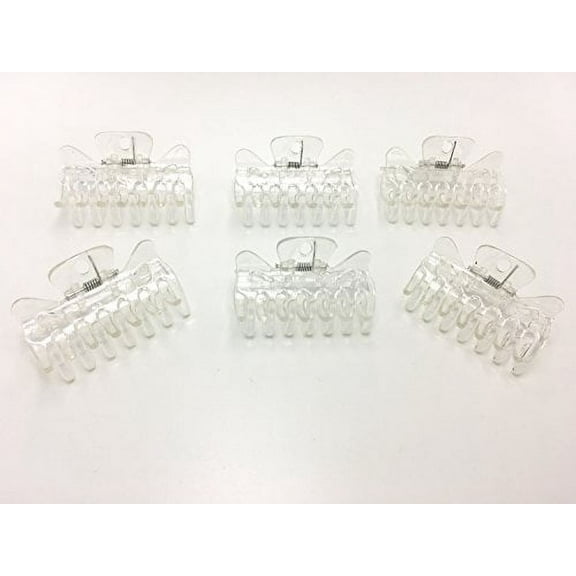 6pcs Long Clear Mini Hairpin 14 Claws Hair Clip Clamp Barrette DIY Accessories Hairpin for Women and Girls